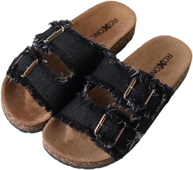 Pupeez Women's Comfort Flat Sandals Double Buckle Adjustable Straps Flat...