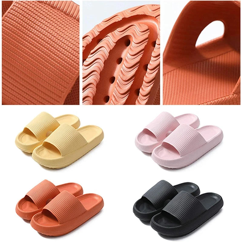 ON SALE!! Anti-Slip Cozy Pillow Slides Sandals Slippers Height Boosting Outdoor