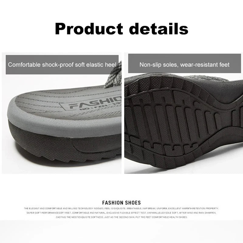 Men Beach Flip-Flops Slip on Summer Sandals Arch Support Casual Sports