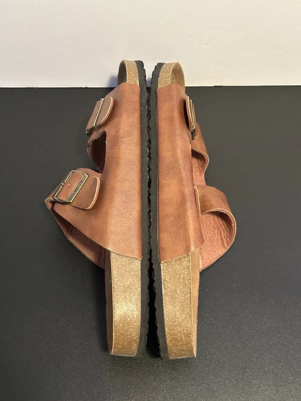 Oncai Sandals Beach Slides Slippers Buckle Strap Brown Mens 12