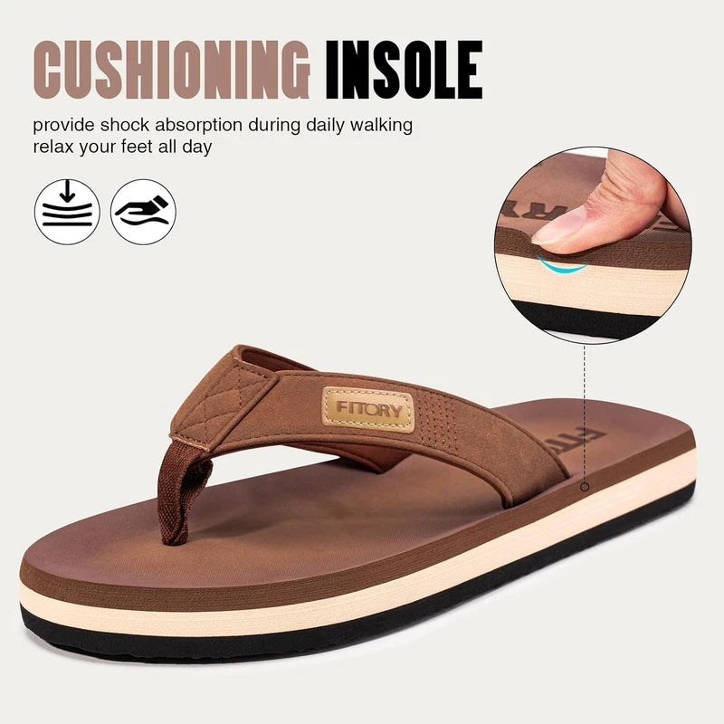 FITORY Men'S Flip-Flops, Thongs Sandals Comfort Slippers for Beach