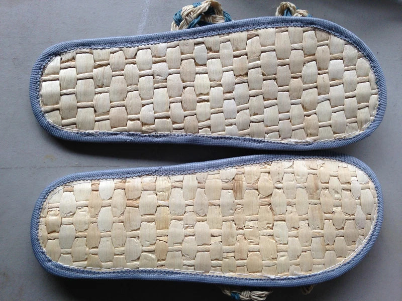 Asexual Environmental Straw Shoes,Sandals, Flip Flops,Slippers,House Beach Shoes