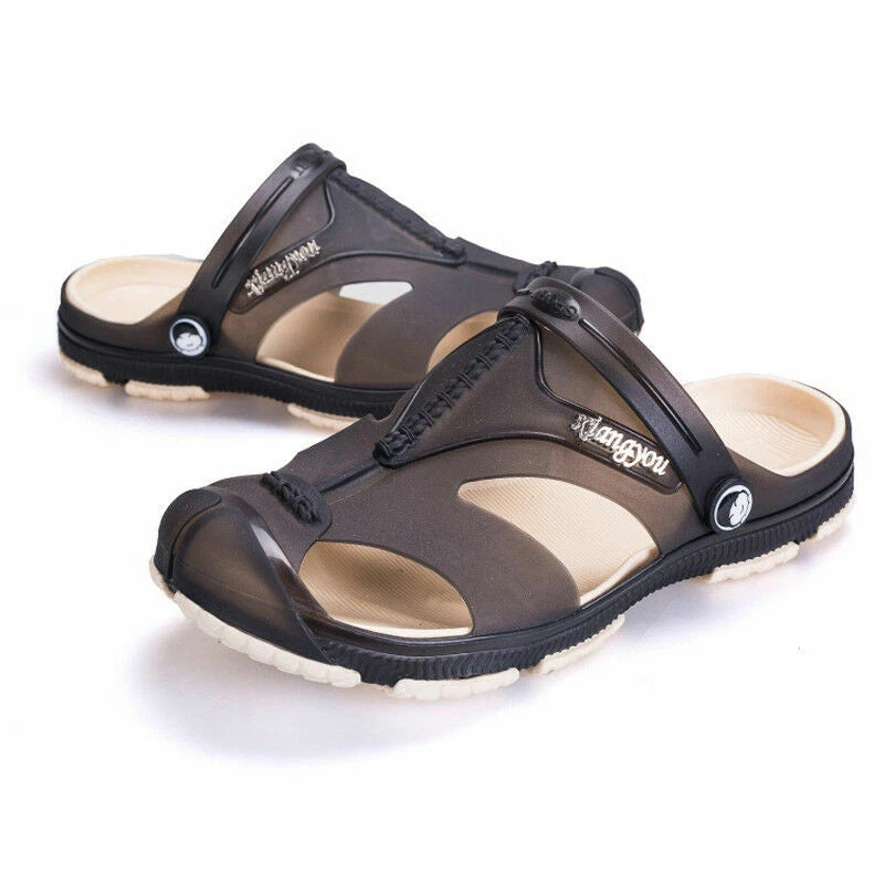 Summer Men Beach Hollow out Sandals Flip Flops Slippers Flat Heel Casual Shoes