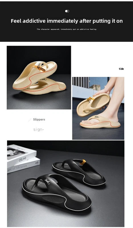 Summer Thong Sandals for Men, Ultra-Soft Sole Anti-Skid Beach Slides New Design