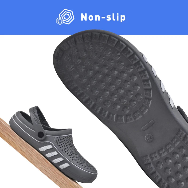 Men's Garden Shoes Water Clogs Boys Antislip Slide Sandals Shower Pool Slippers