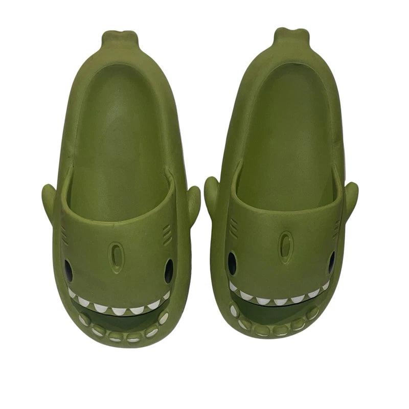 Shark Slides Green Unbranded Size 38-39 Mens 7.5/8 Slippers Beach EUC