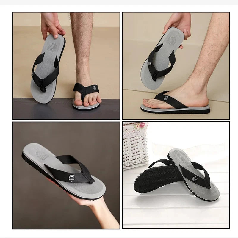 Casual Flip Flops For Men Slippers Beach Sandals Summer Non-Slip Flat Slides Men