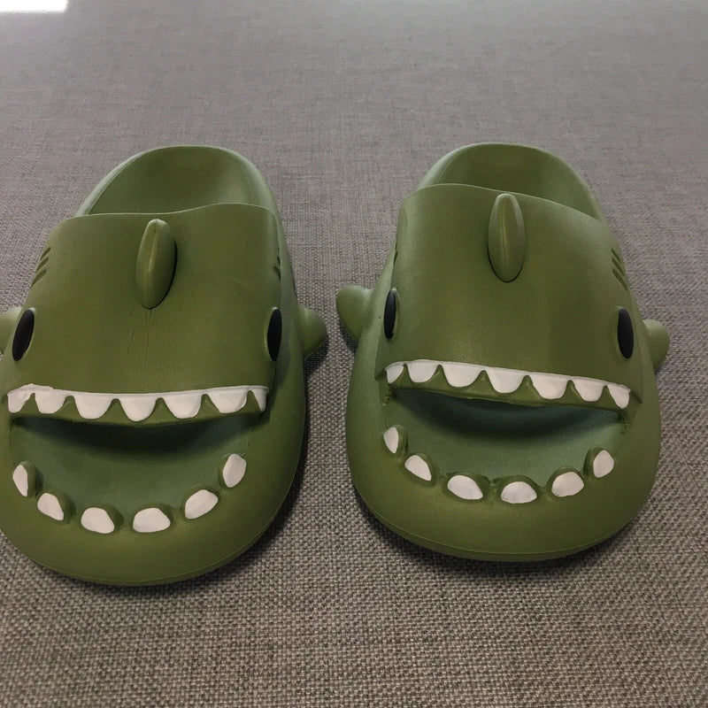 Shark Slides, Green, Unbranded,  Size 38-39, Slippers, Beach New