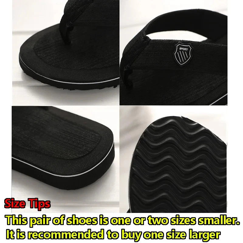 Casual Flip Flops For Men Slippers Beach Sandals Summer Non-Slip Flat Slides Men