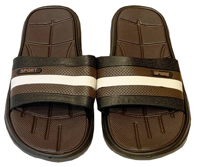 Mens Slip On Sport Sandals Slides Rubber Flip Flops Shower Slippers Pool Beach