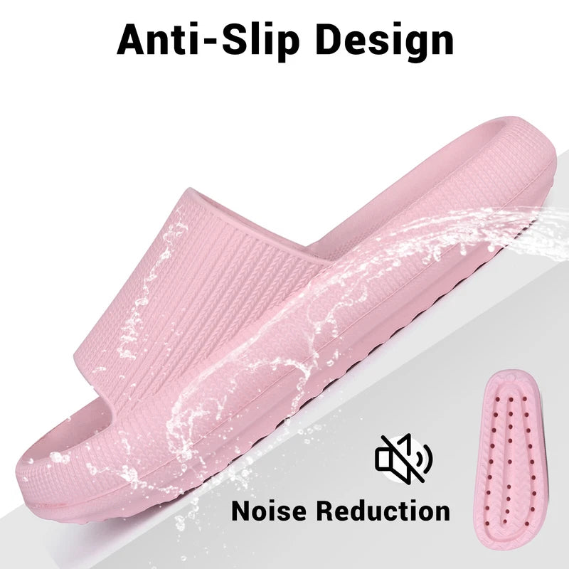 Women Men Cloud Slippers Comfort Pillow Slide Sandals Bathroom Beach Home Shoes