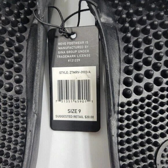 Revo Slides Slippers Men Size 9 Black Textured Footbed Athleisure Beach Resort