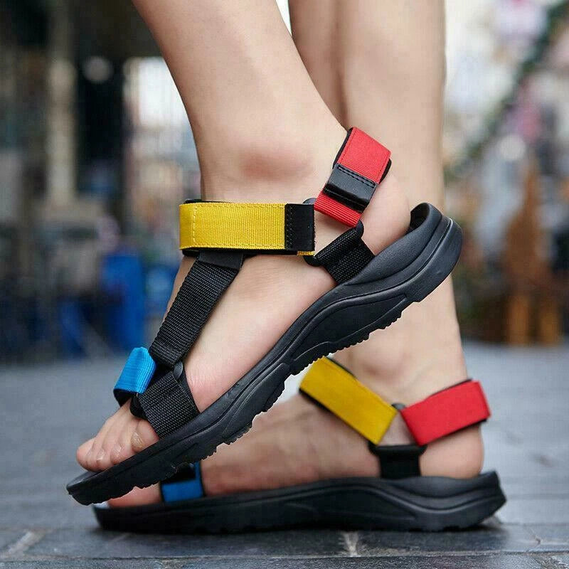 Mens Sandals Strap Casual Beach Slippers Outdoor Sport Breathable Summer Shoes d