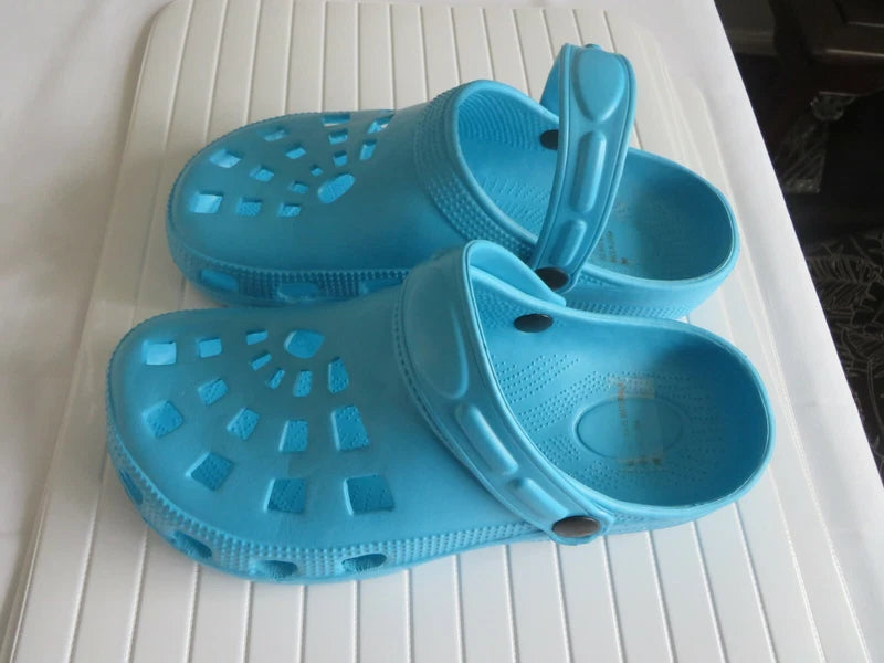 WOMEN  Slip On Garden Mules Clogs Sandals Beach Slippers Shoes SIZE 9M TURQUOISE