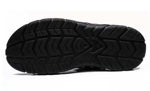 New Mens Summer PU Leather Casual Sandals Beach Shoes Anti-slip Flat Slippers