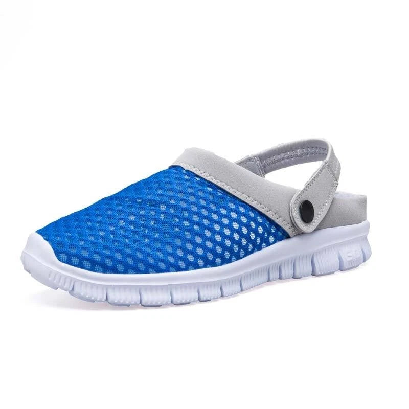 Mens Womens Summer Mesh Breathable Sandals Couples Beach Slippers Hook & Loop