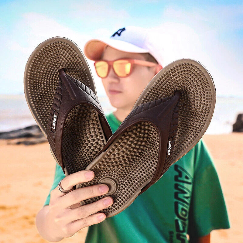 Mens Thong Flip Flops Sandals Farbic Comfort Beach Sandal Slippers US Size 6-12