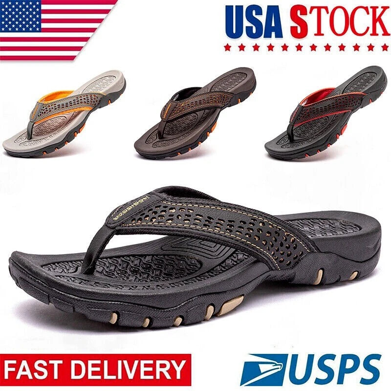 Men Flip Flops Athletic Sandals Arch Support Thong Outdoor Beach Sandals Shoe US