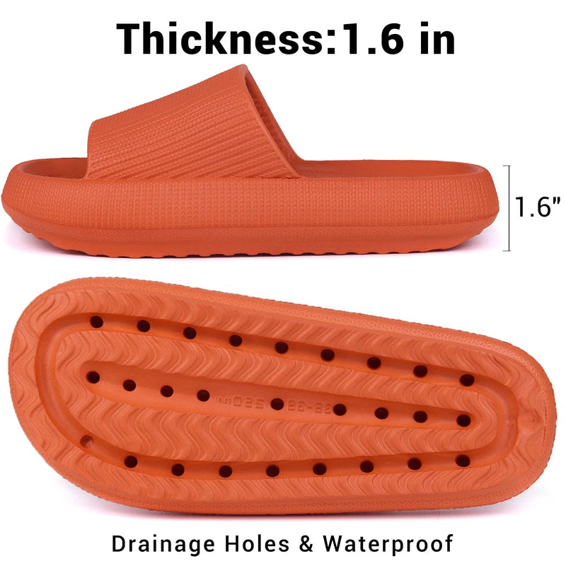 Women Men Cloud Slippers Comfort Pillow Slide Sandals Bathroom Beach Home Shoes