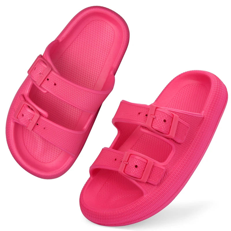 Women Men Cloud Slide Sandals Water Slippers Thicken Sole Bathroom Shoes US Size