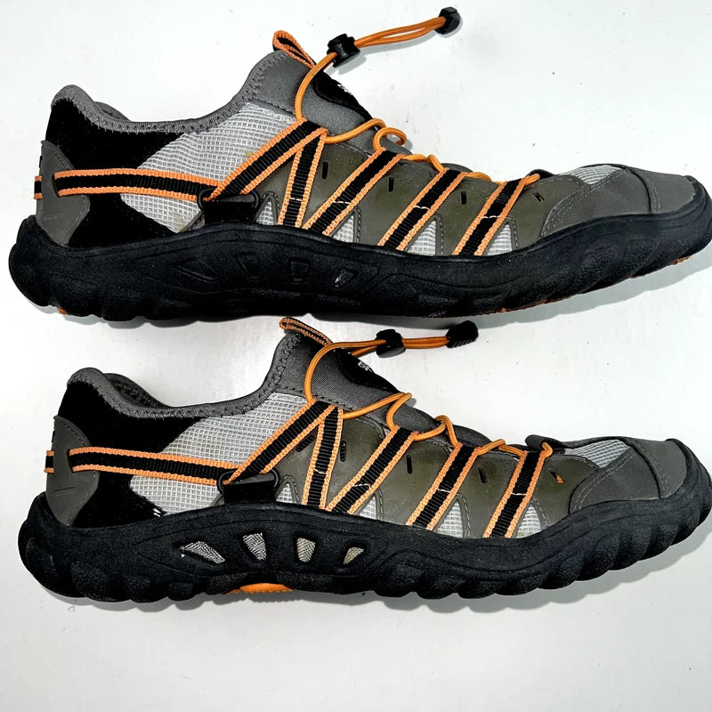 Speedo Mens Slides Mesh Slip-Ons Water Beach Running Silver/Gray Size 13