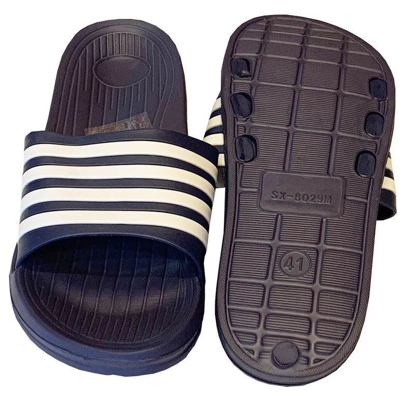Mens Slip On Sport Sandals Slides Rubber Flip Flops Shower Slippers Pool Beach