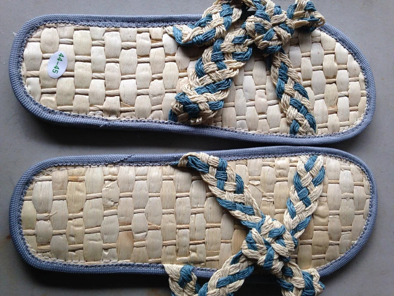 Asexual Environmental Straw Shoes,Sandals, Flip Flops,Slippers,House Beach Shoes