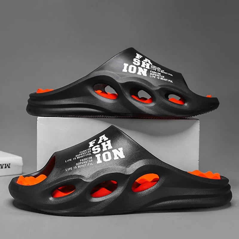 Men's Fashion Massage Slippers Non-Slip EVA Flip Flops Beach Shower Shoes Gift