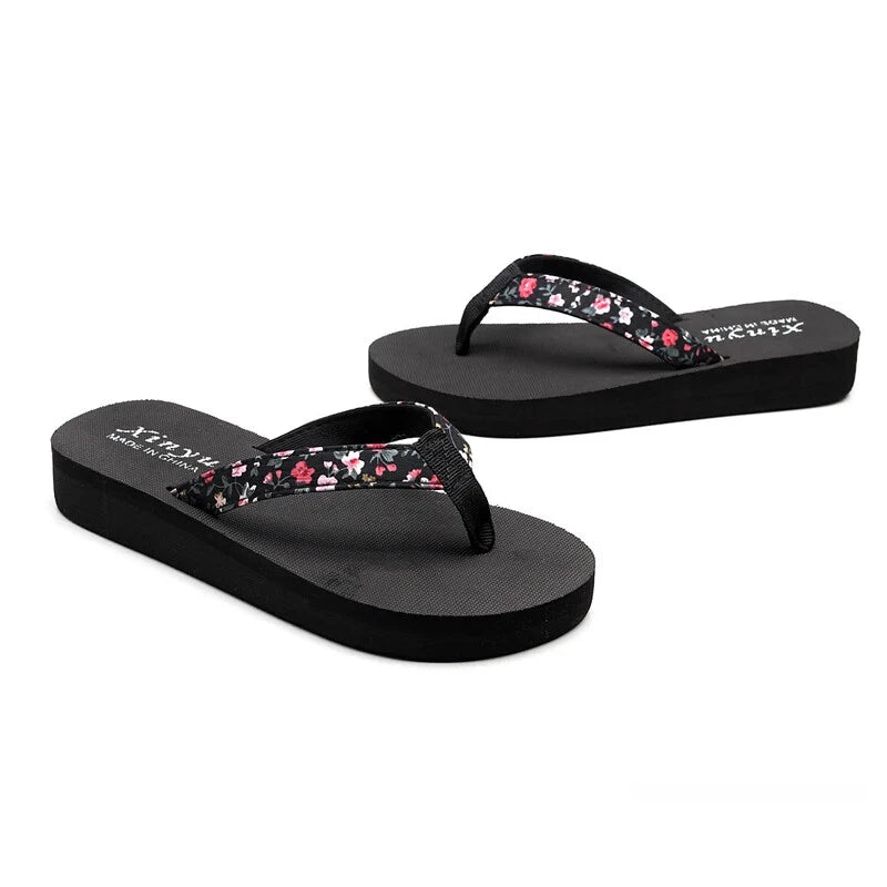Chancletas de Mujer Moda Sandalias con Rosas de Verano de Playa Womens Sandals