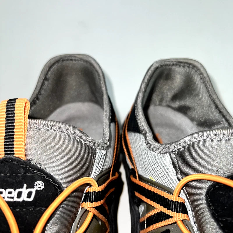 Speedo Mens Slides Mesh Slip-Ons Water Beach Running Silver/Gray Size 13