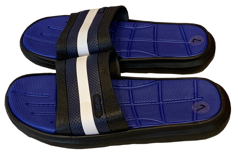 Mens Slip On Sport Sandals Slides Rubber Flip Flops Shower Slippers Pool Beach