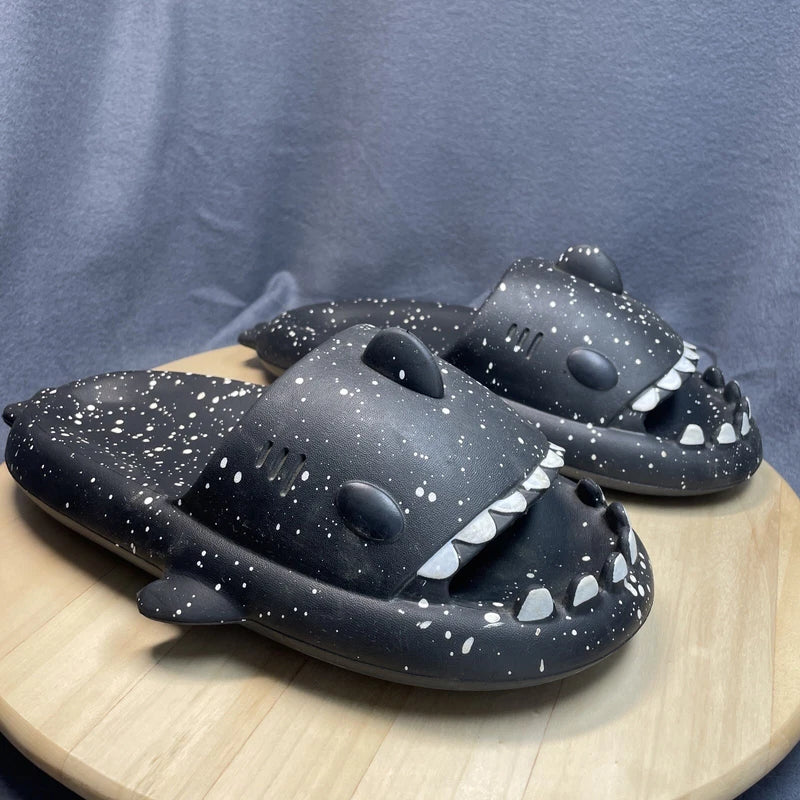 Shark Orca Slide Summer Beach Sandal Slipper Fun Silly Party Adult 40-41 M7 W9.5