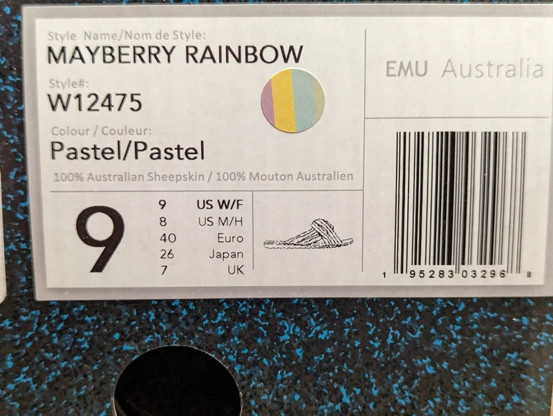 🔥BLOWOUT SALE!🔥 EMU Australia Mayberry Rainbow Pastel Slippers Sizes 6 7 8 9🔥
