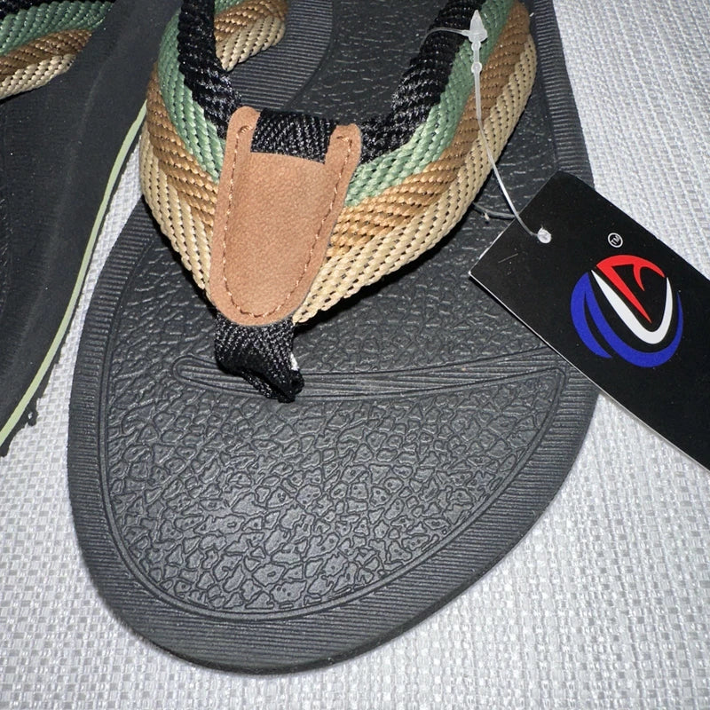 ZVA Mens Comfort Flip Flops Thong Sandals with Arch Support Slippers Size 8