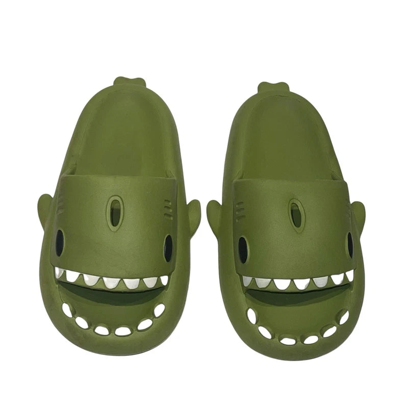Shark Slides Green Unbranded Size 38-39 Mens 7.5/8 Slippers Beach EUC