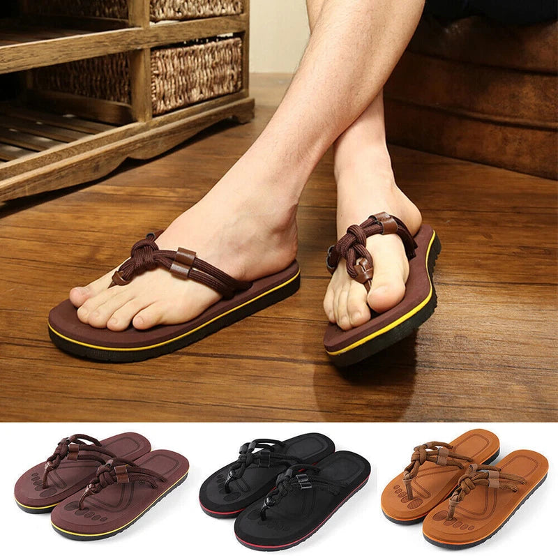 Men Summer Beach Fashion Thong Flip Flops Anti-Slip Sandals Casual Slippers 9-10