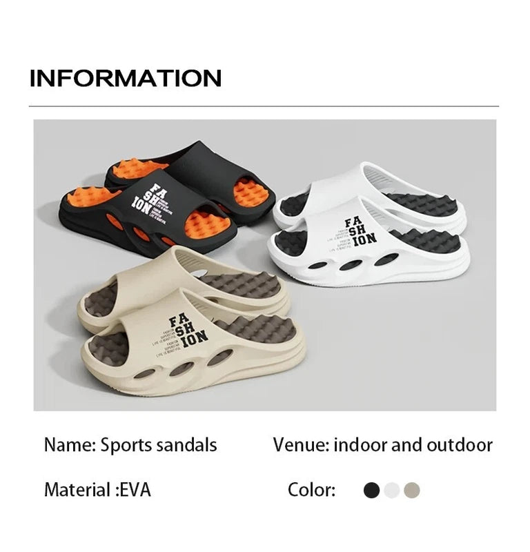 Men's Fashion Massage Slippers Non-Slip EVA Flip Flops Beach Shower Shoes Gift