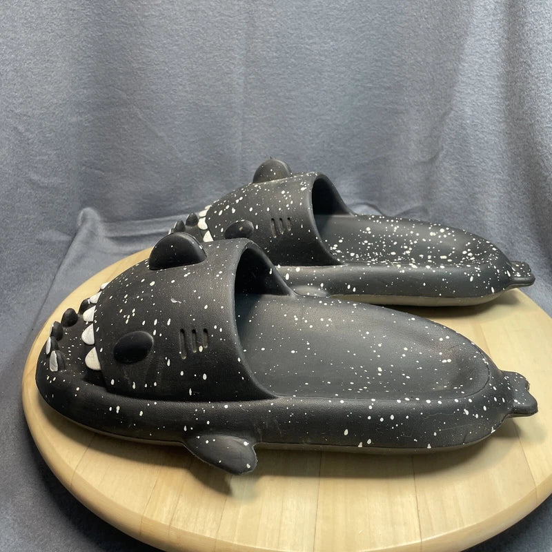 Shark Orca Slide Summer Beach Sandal Slipper Fun Silly Party Adult 40-41 M7 W9.5