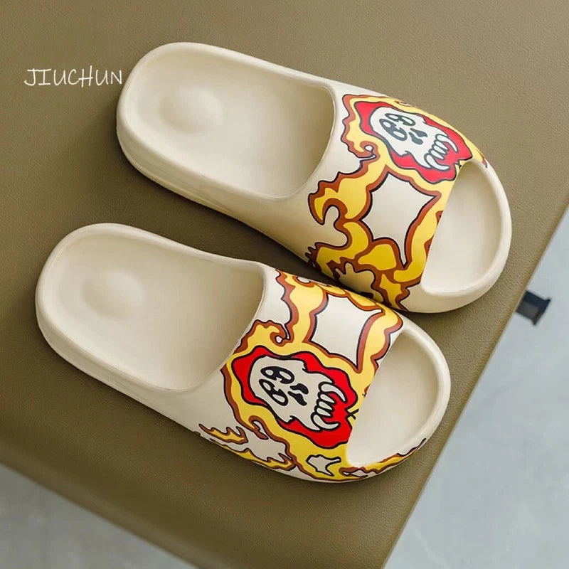 2023 Summer Slides Breathable Beach Sandals Flip Flops Mouth Mens Soft Slippers
