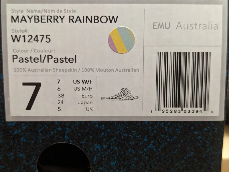🔥BLOWOUT SALE!🔥 EMU Australia Mayberry Rainbow Pastel Slippers Sizes 6 7 8 9🔥