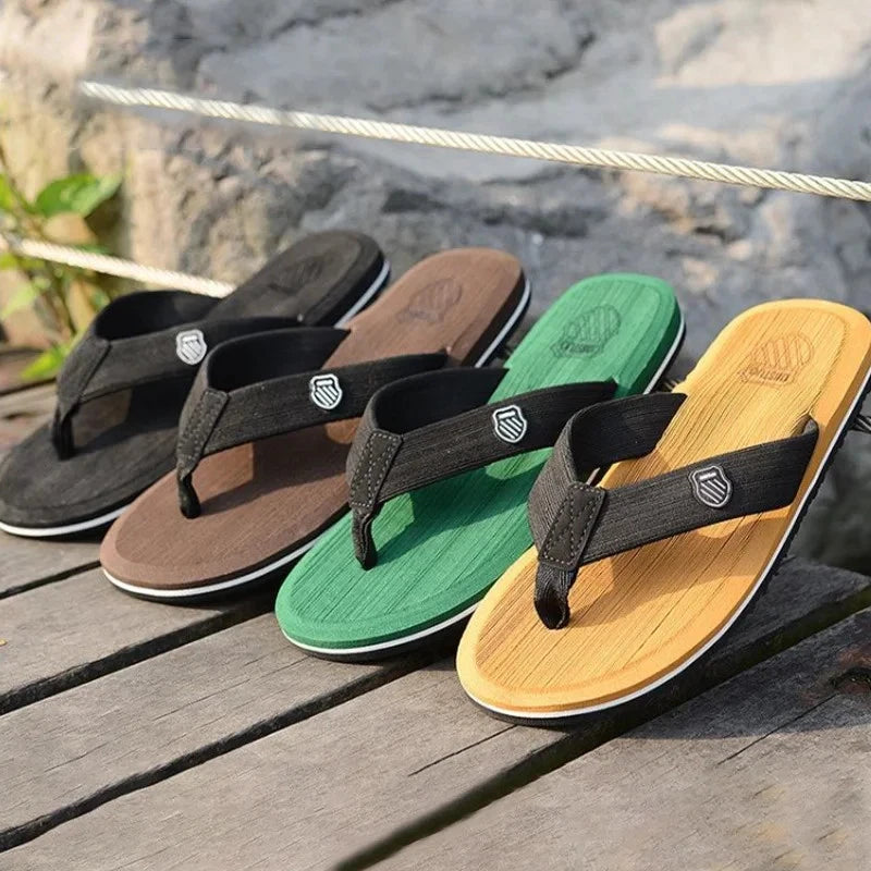 Casual Flip Flops For Men Slippers Beach Sandals Summer Non-Slip Flat Slides Men