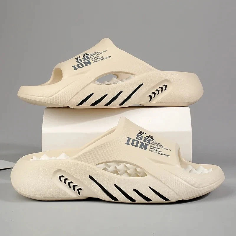 New Summer Men Massage Slippers Sandals Casual Beach Shoes Soft Sole Slides Gift