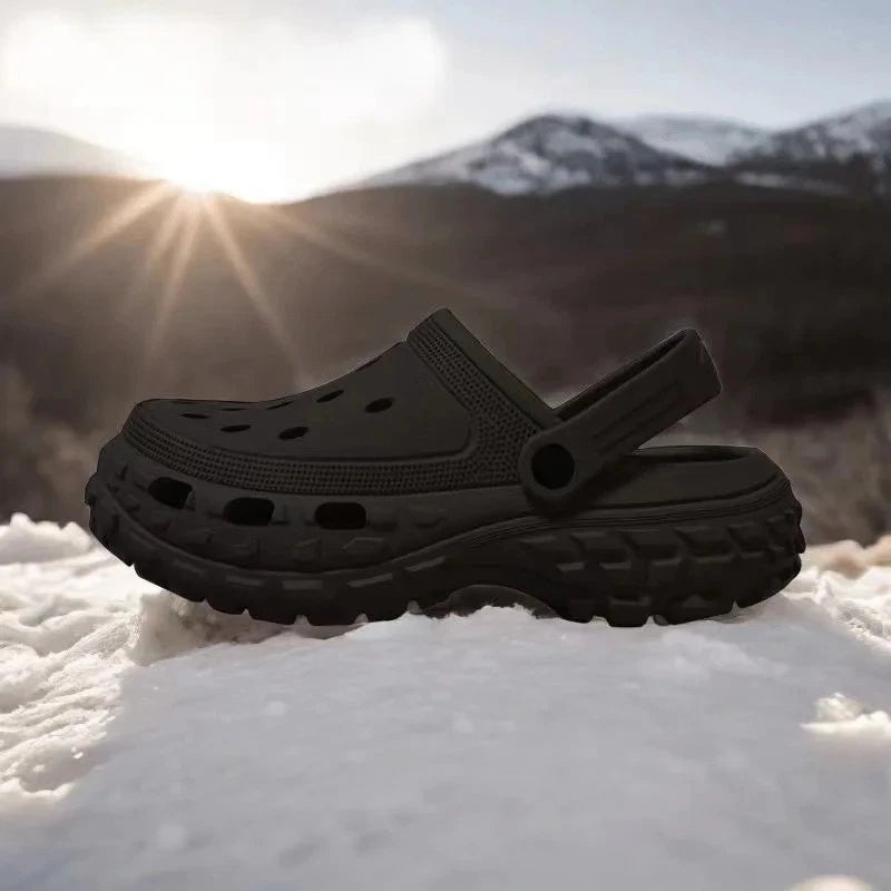 Summer Men's Thick Sole Clogs With Strap Durable Platform Sandals Comfortable