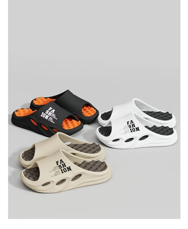 Men's Fashion Massage Slippers Non-Slip EVA Flip Flops Beach Shower Shoes Gift