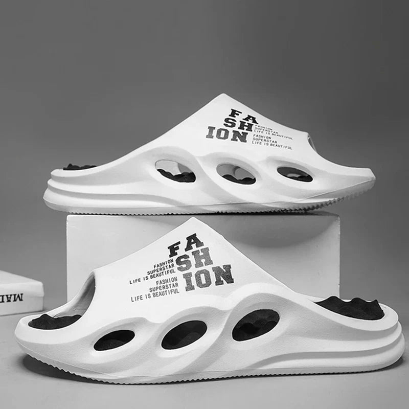 Men's Fashion Massage Slippers Non-Slip EVA Flip Flops Beach Shower Shoes Gift