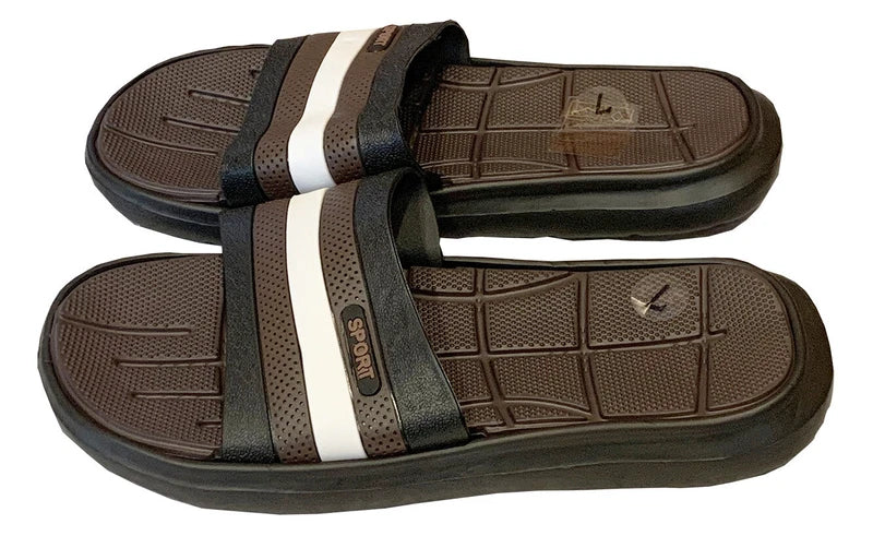 Mens Slip On Sport Sandals Slides Rubber Flip Flops Shower Slippers Pool Beach