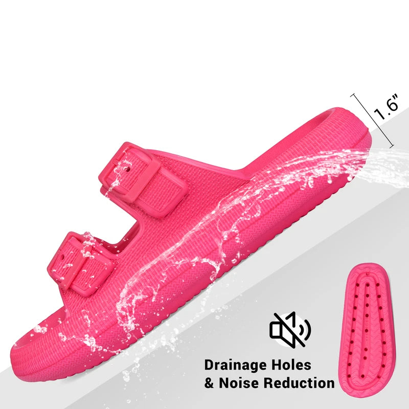 Women Men Cloud Slide Sandals Water Slippers Thicken Sole Bathroom Shoes US Size