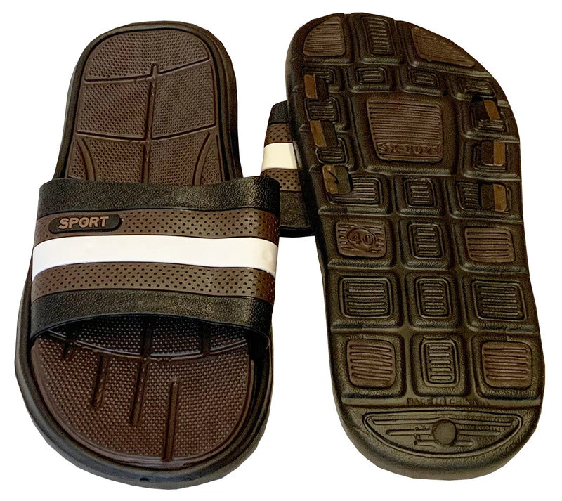 Mens Slip On Sport Sandals Slides Rubber Flip Flops Shower Slippers Pool Beach