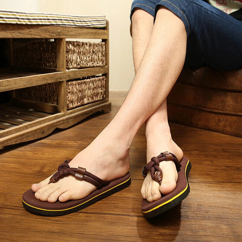 Men Summer Beach Fashion Thong Flip Flops Anti-Slip Sandals Casual Slippers 9-10