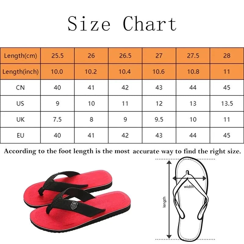 Casual Flip Flops For Men Slippers Beach Sandals Summer Non-Slip Flat Slides Men